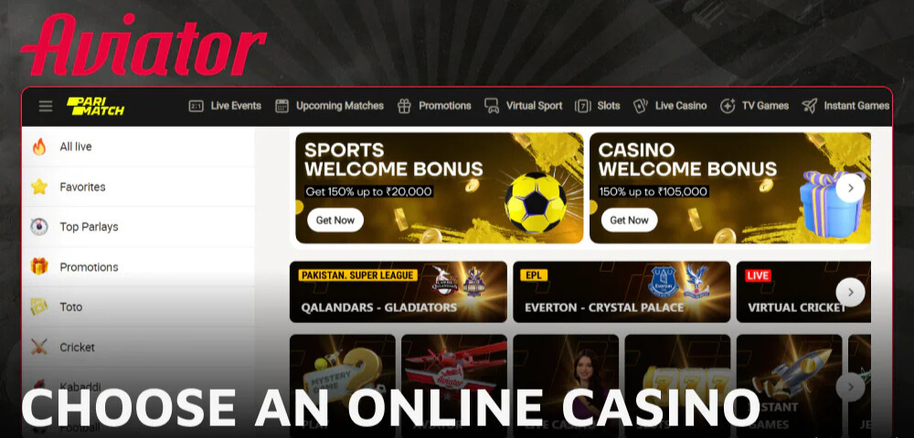 Open the casino website on a device