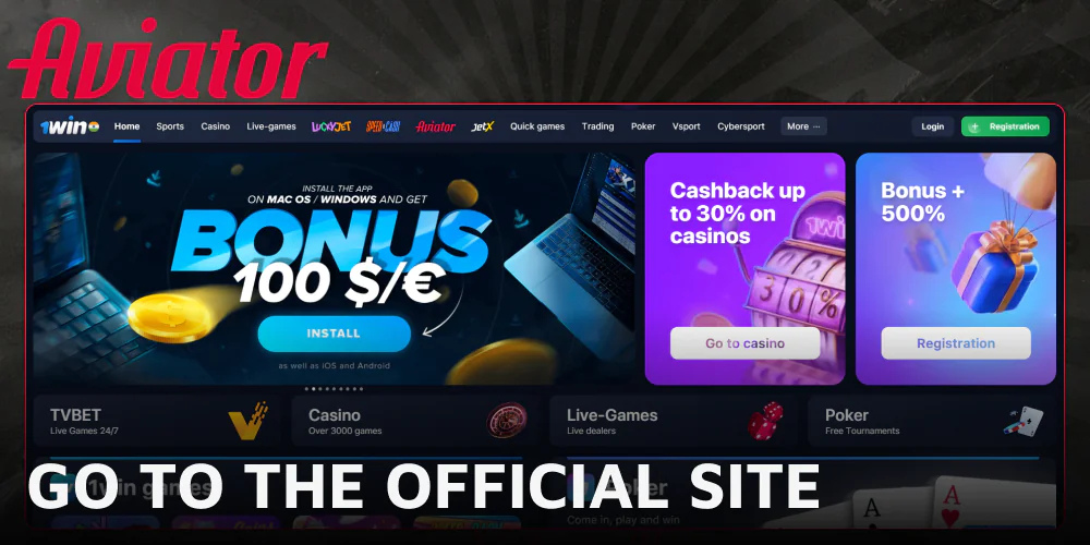 official site of the selected casino