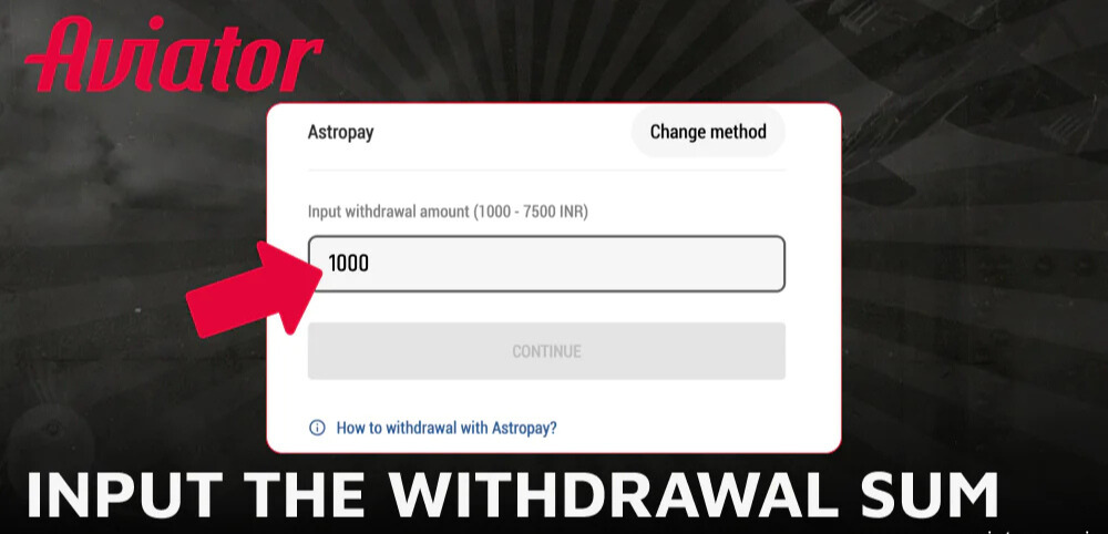 Fill out the appropriate fields and input the withdrawal sum.